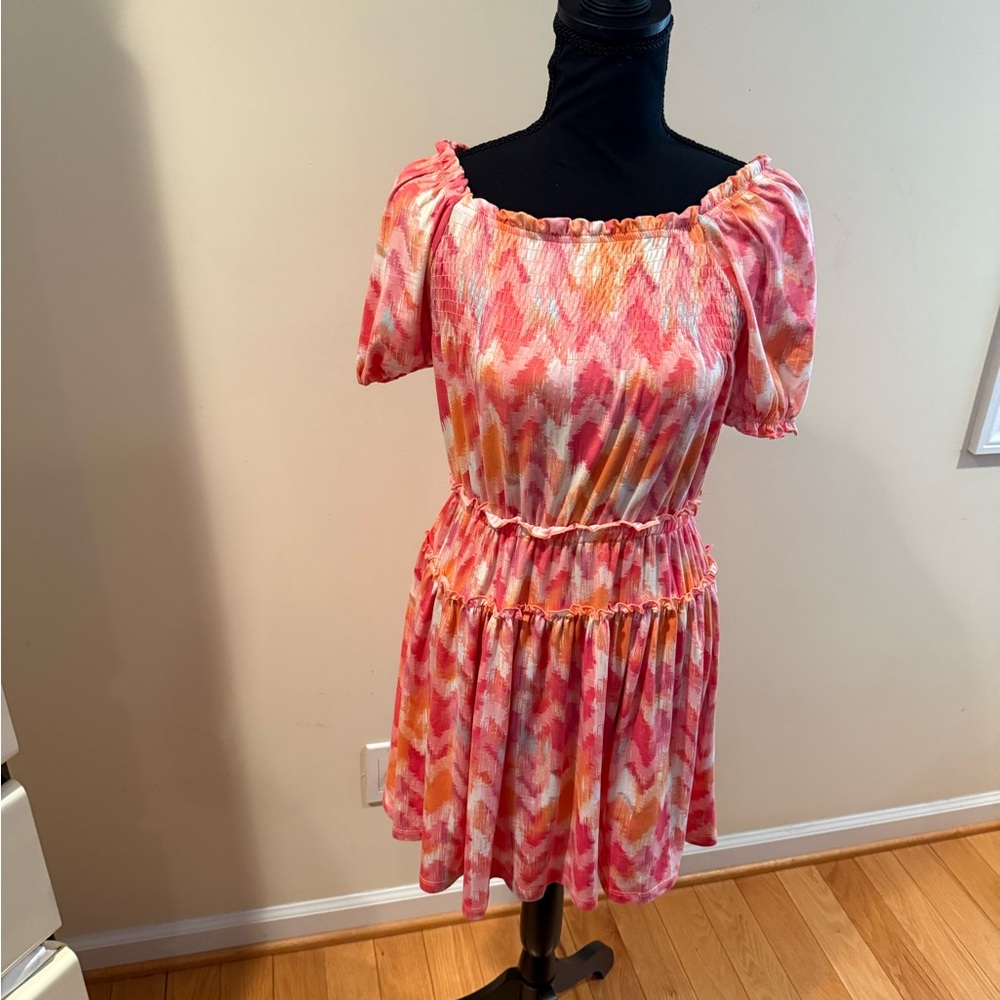 BCBGirls Pink and Orange mini dress for teenager size L 14-16 years old girl